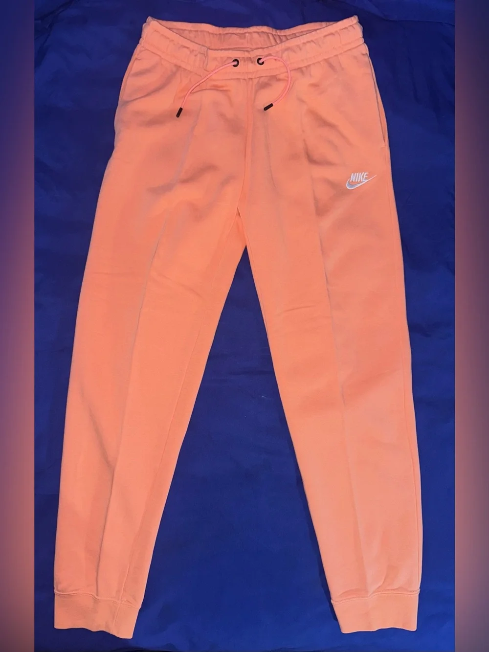 Men’s Nike Fleece Jogger Pants Size Medium Peach with White Swoosh